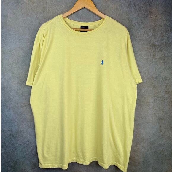 VTG 90s Polo Ralph Lauren T Shirt Mens Sz XL Yellow Pony Logo Retro - Picture 1 of 6